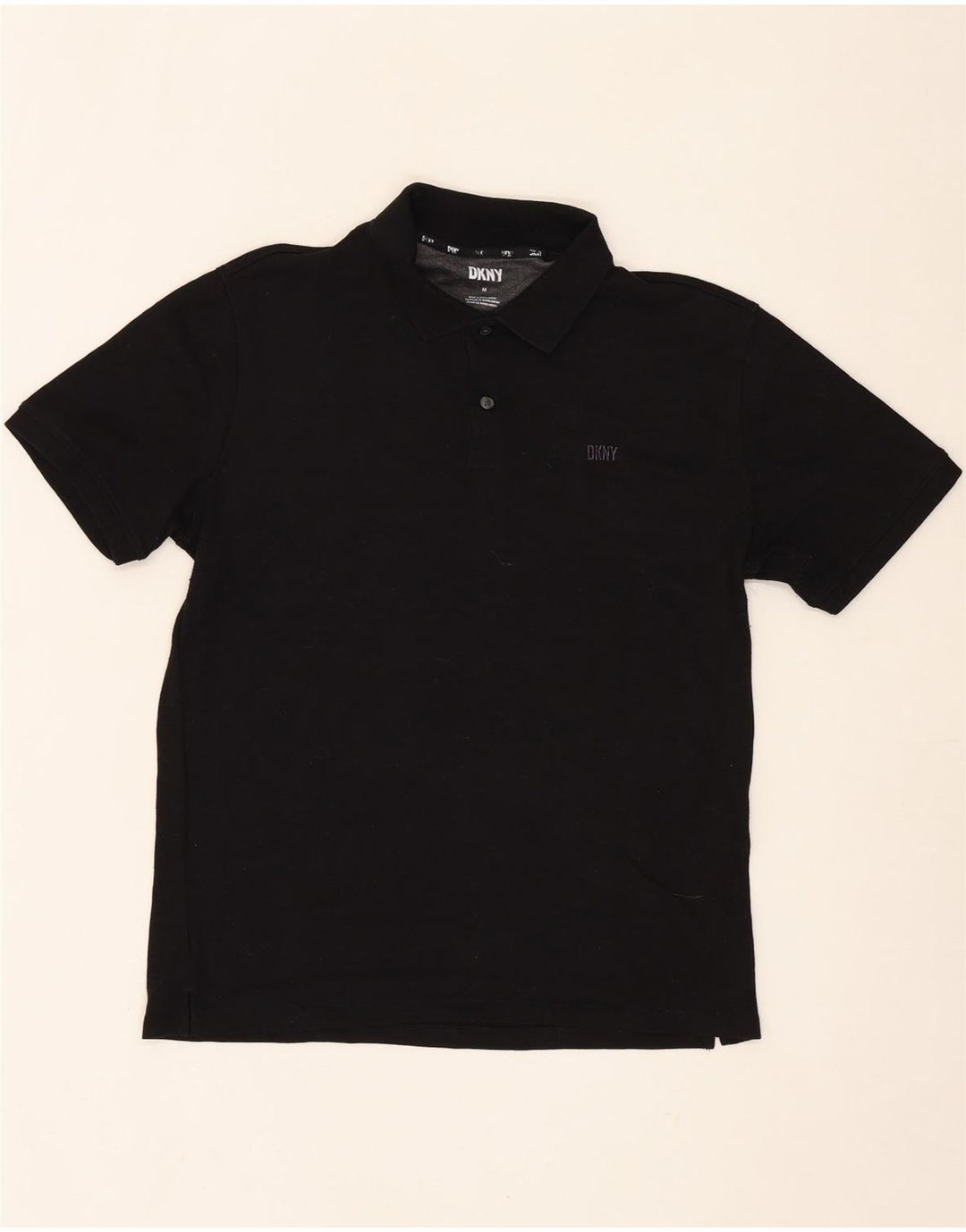 DKNY Mens Polo Shirt Medium Black Cotton Vintage Dkny and Second-Hand Dkny from Messina Hembry 