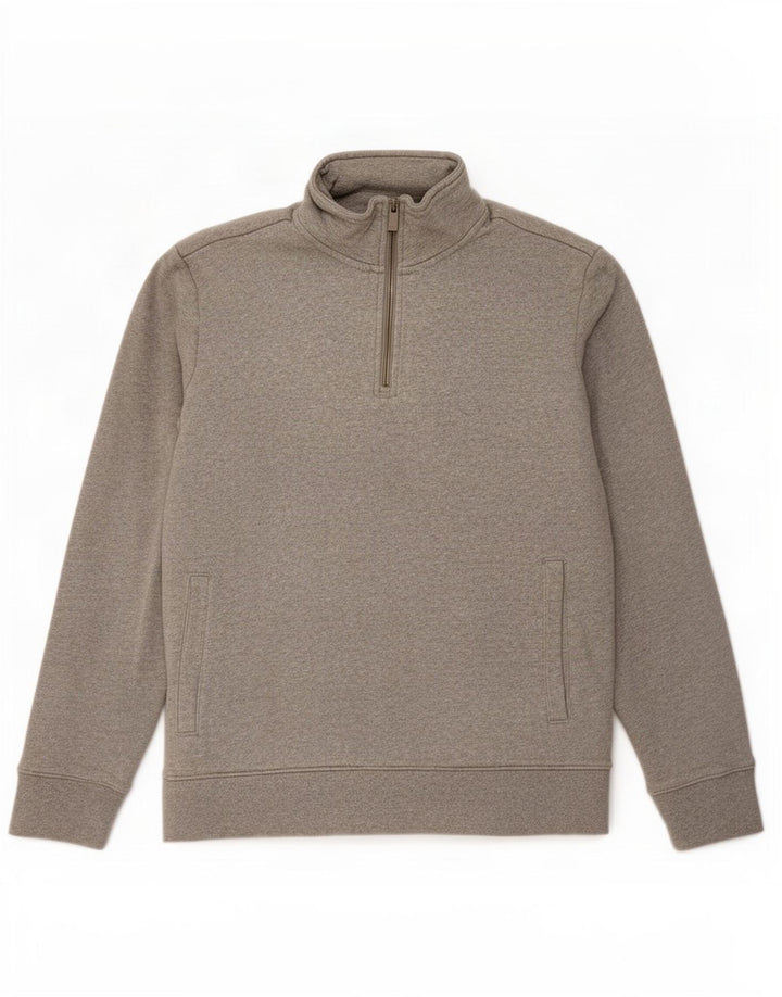 Marks & Spencer Sweatshirt med lynlås til mænd, stor grå bomuld