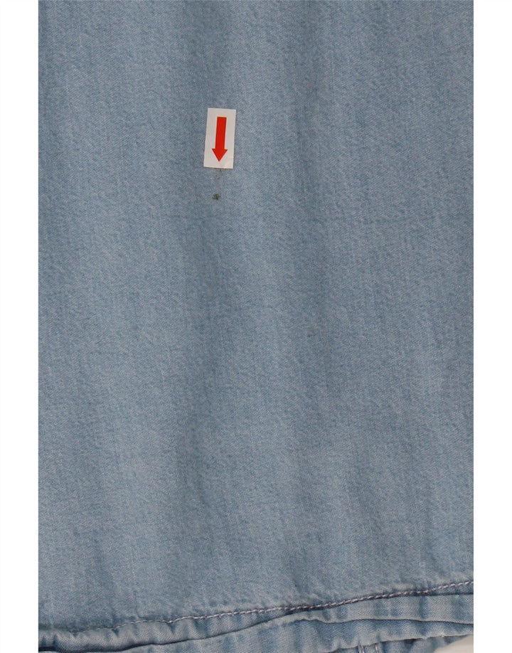 MARKS & SPENCER Dame Denim Bluse Top UK 20 2XL Blå Lyocell