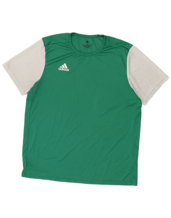 Adidas Herre Aeroready T-Shirt Top XL Grøn Colourblock Polyester