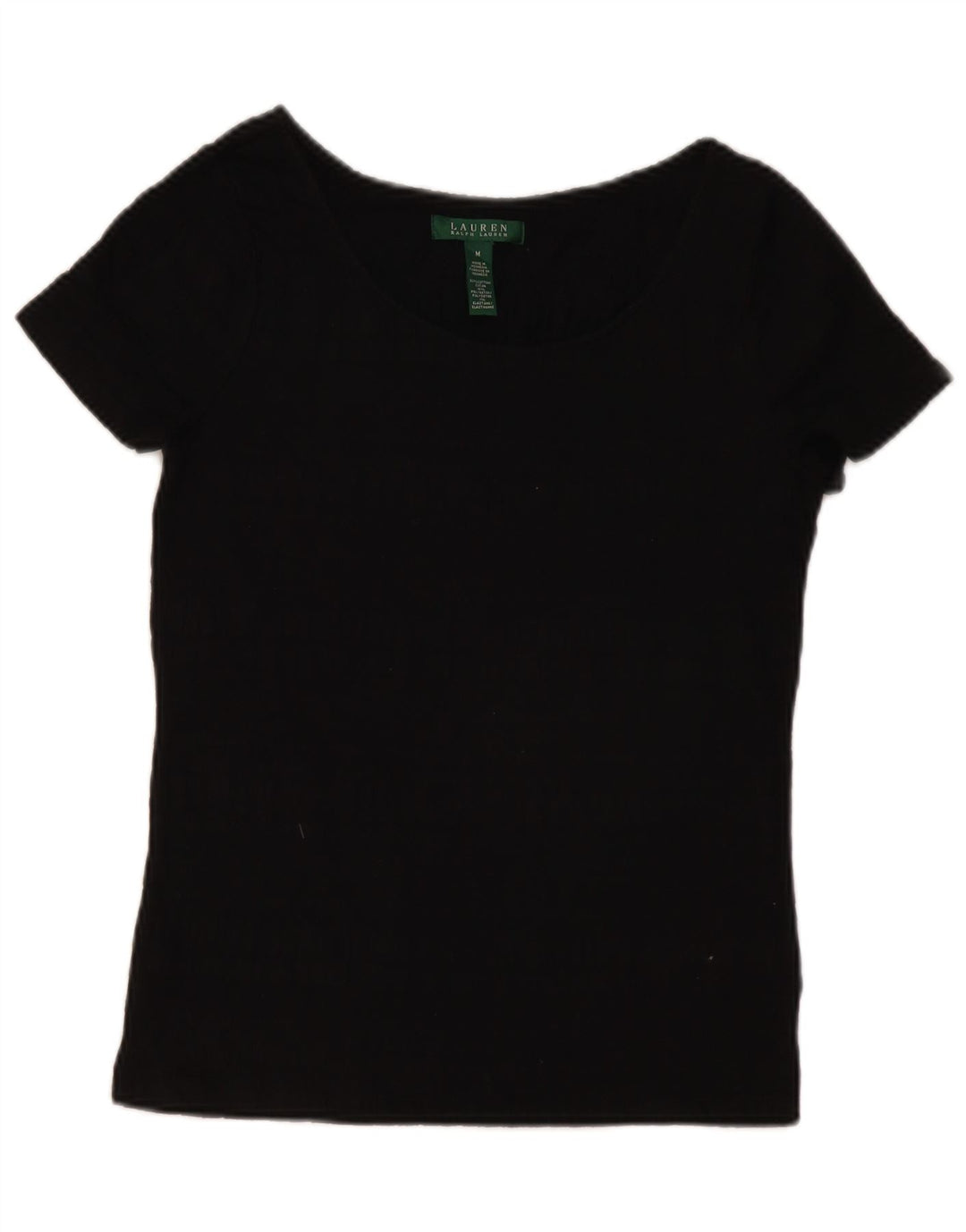 RALPH LAUREN Dame bluse Top UK 12 Medium Sort Bomuld