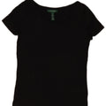 RALPH LAUREN Dame bluse Top UK 12 Medium Sort Bomuld