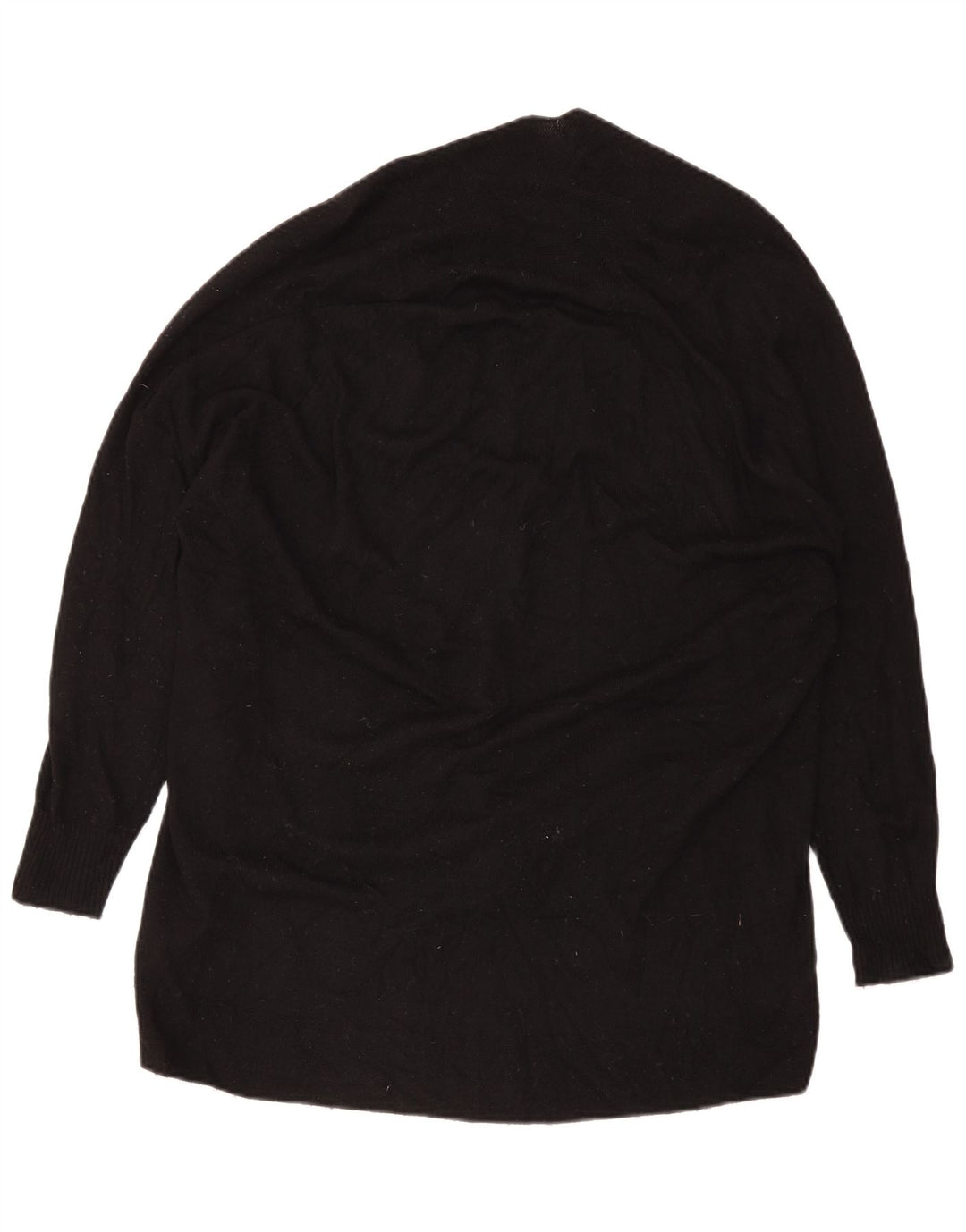 Zara Dame Oversized Cardigan Sweater UK 10 Small Black Wool