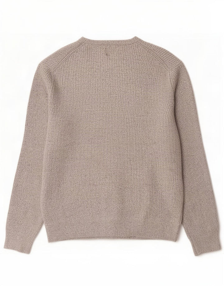 Marks & Spencer Herre sweater med rund hals, stor beige polyamid