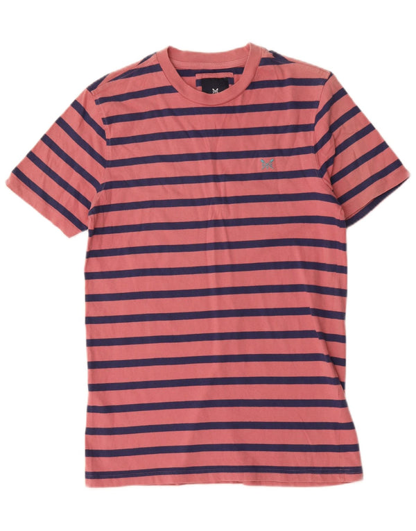 Crew Clothing Herre T-Shirt Top Lille Pink Stribet Bomuld