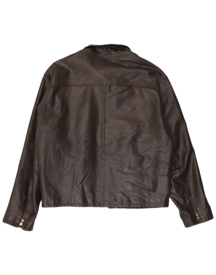 John Roose Herre Læderjakke UK 42 XL Brun