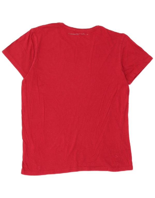 Gianfranco Ferre Dame Grafisk T-Shirt Top IT 50 XL Rød Bomuld