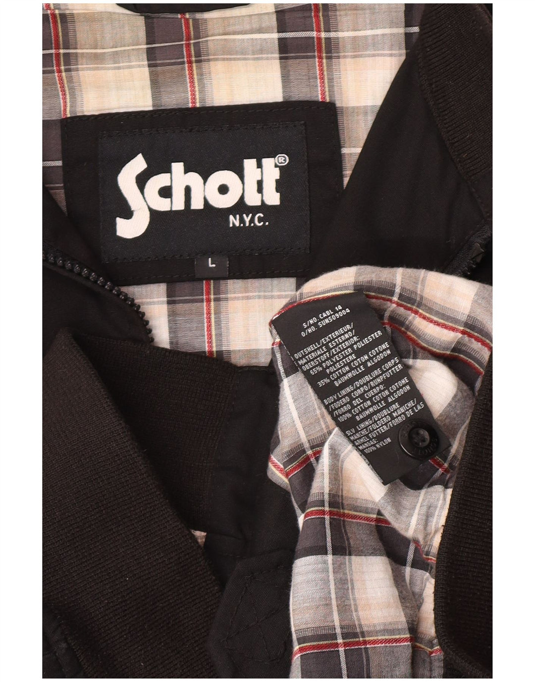 Schott Herre Bomber Jacket UK 40 Stor Sort Polyester