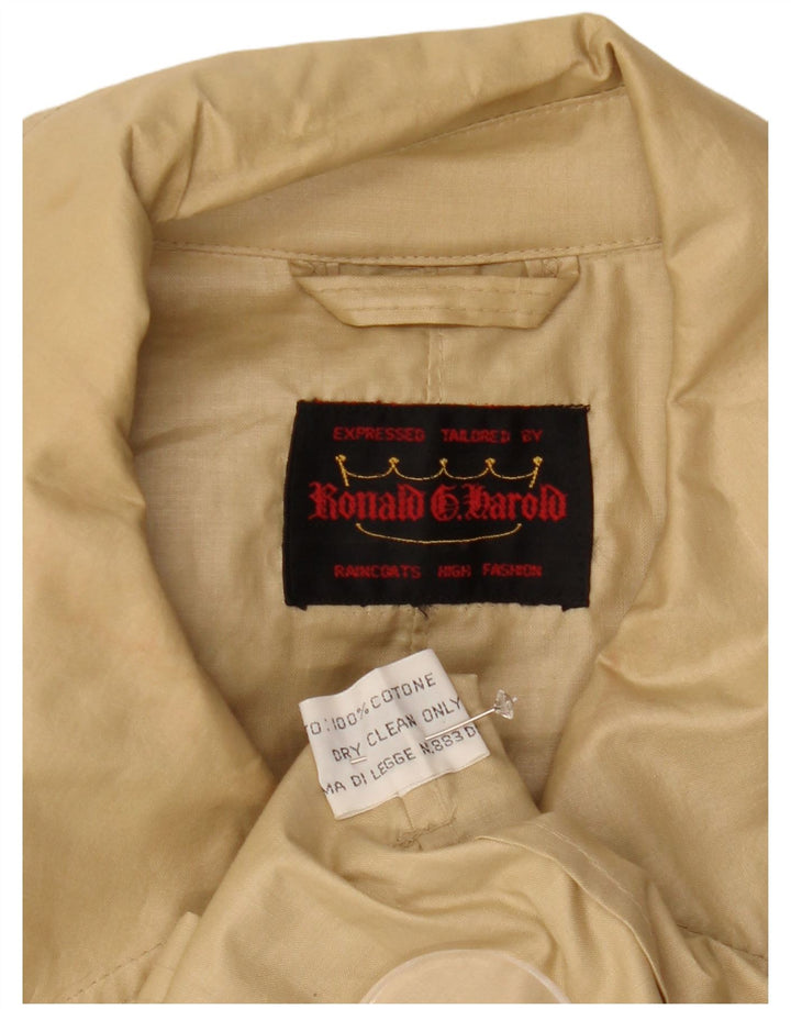 VINTAGE Trench Coat til kvinder UK 14 Medium Beige Bomuld