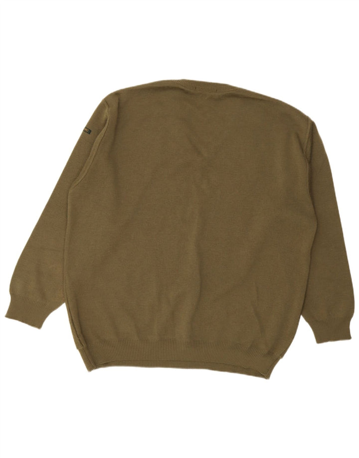 Swallow Herre V-hals sweater 2XL Khaki Colourblock Uld