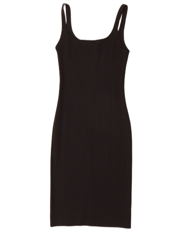 Zara Dame Sleeveless Sheath Dress UK 8 Small Black
