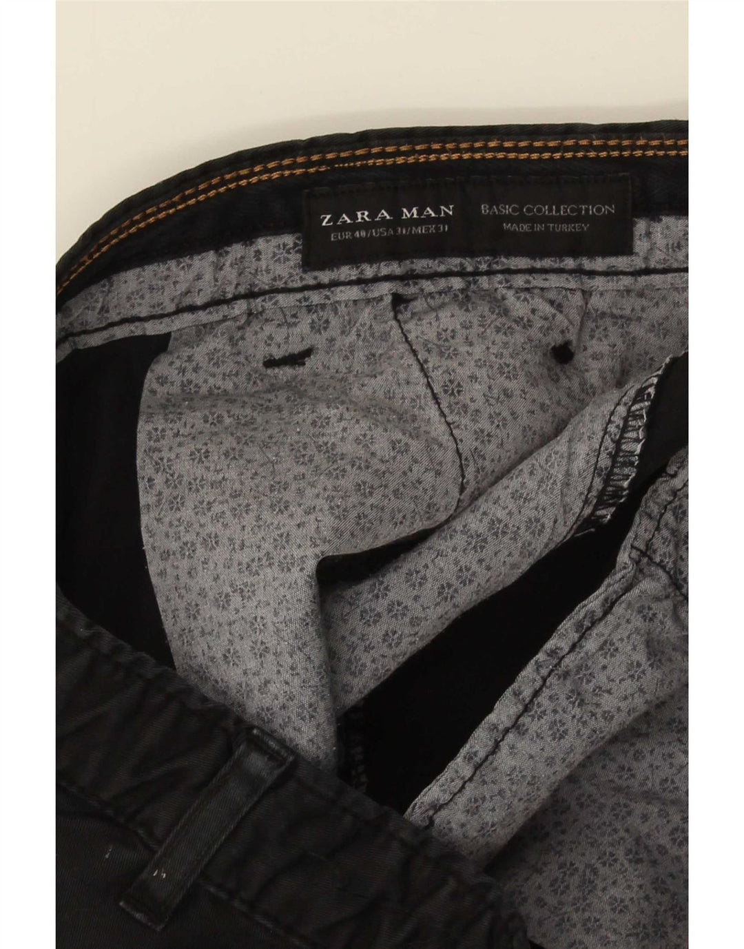 Zara Herre Slim Chino Bukser EU 40 Medium W31 L30 Sort