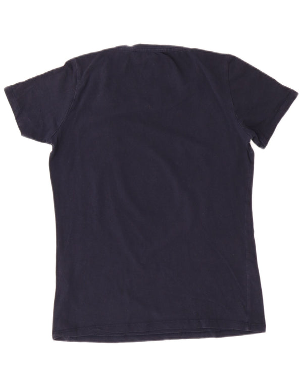 TRUSSARDI JEANS Grafisk T-shirt top til kvinder UK 12 Medium Navy Blue
