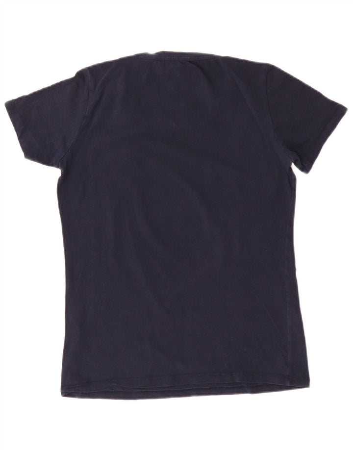 TRUSSARDI JEANS Grafisk T-shirt top til kvinder UK 12 Medium Navy Blue