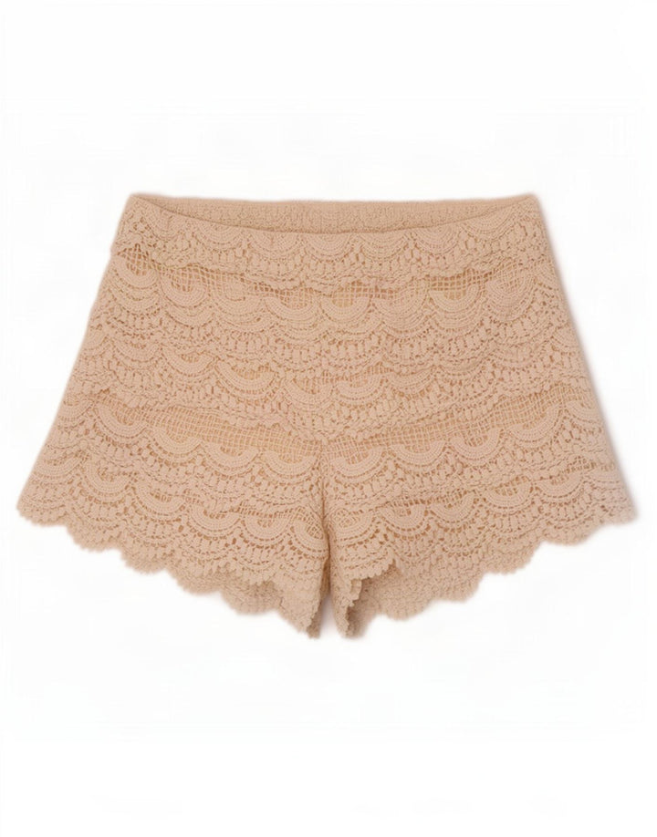 Zara Hæklede Hot Pants til kvinder Small W26 Off White