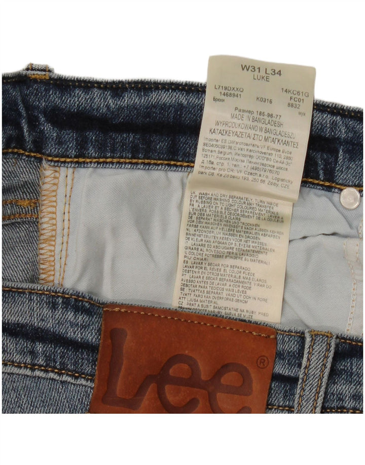 LEE Dame Luke Distressed Slim Jeans W31 L29 Blå Bomuld