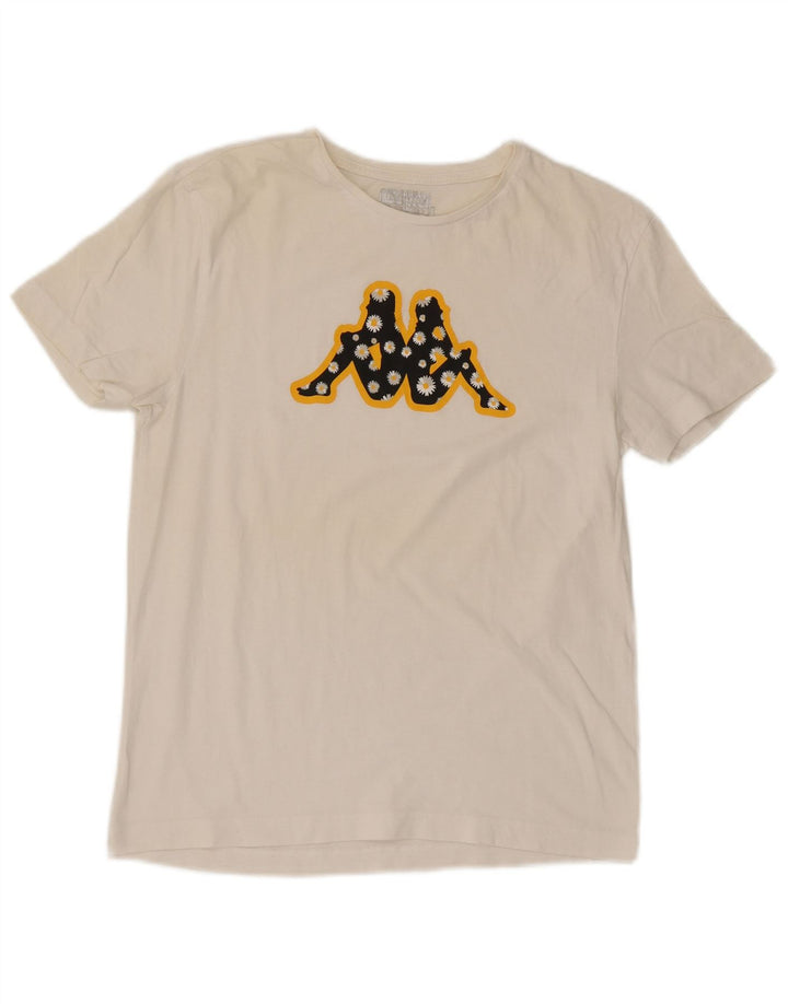 Kappa Dame Grafisk T-Shirt Top UK 18 XL Hvid