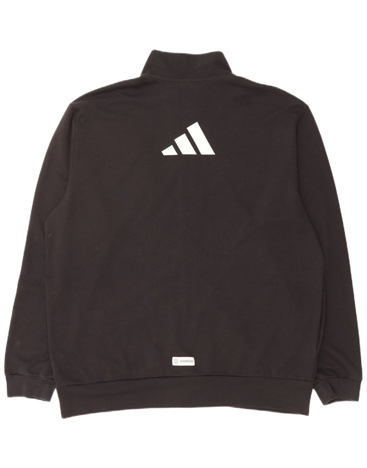ADIDAS Mens Aeroready Graphic Tracksuit Top Jacket XL Black Polyester