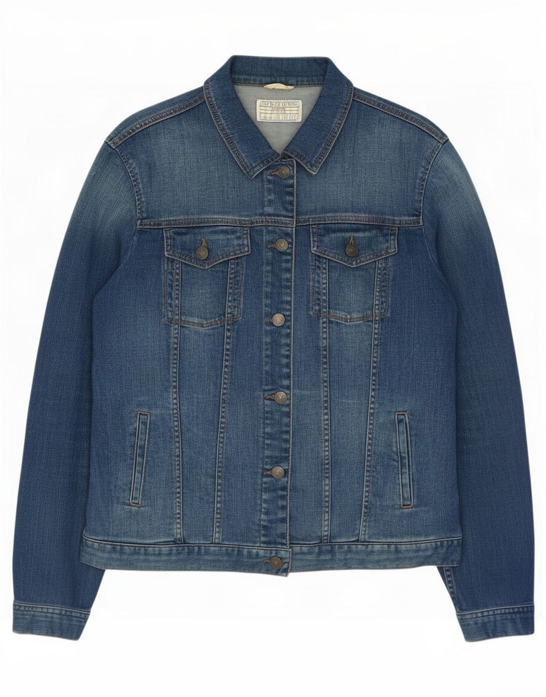 Fat Face Dame Denim Jacket UK 14 Large Blue Cotton