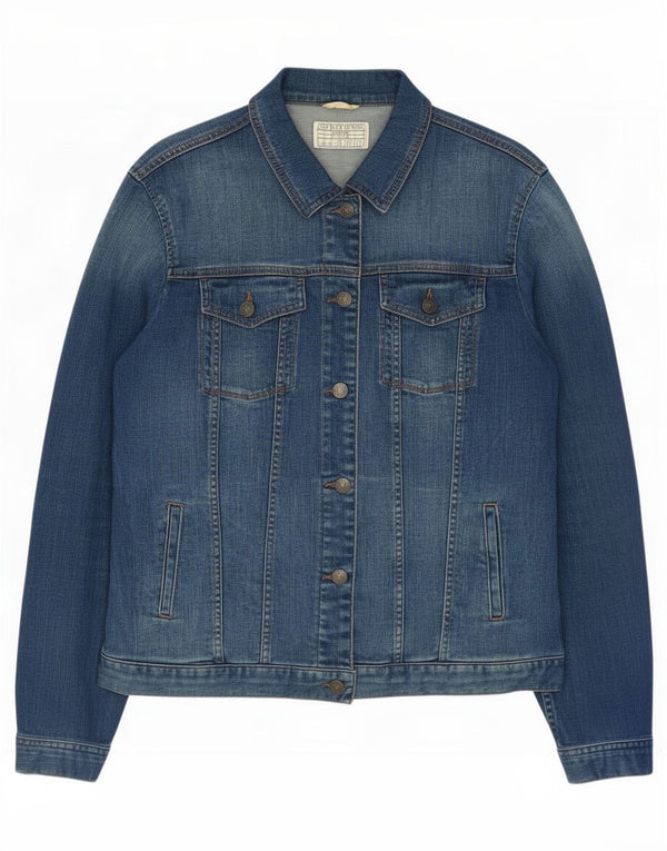 Fat Face Dame Denim Jacket UK 14 Large Blue Cotton