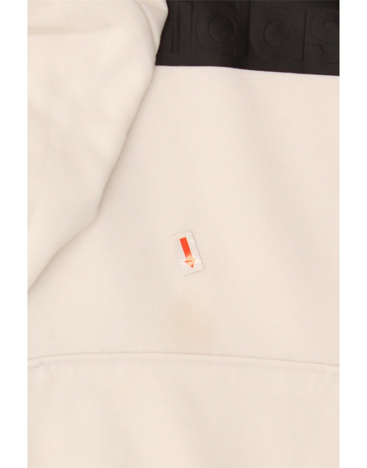 Adidas Graphic Hoodie Jumper UK 8/10 Small White Polyester