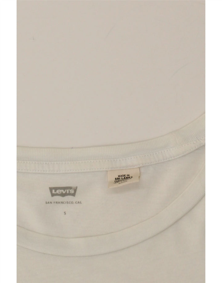 LEVI'S Womens Graphic T-Shirt Top UK 10 Small White Cotton Vintage Levi's and Second-Hand Levi's from Messina Hembry 