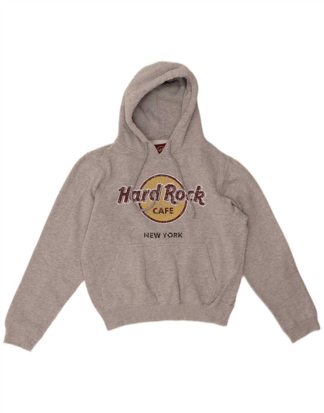 Hard Rock Cafe Dame New York Hoodie Jumper UK 10 Small Grey Cotton