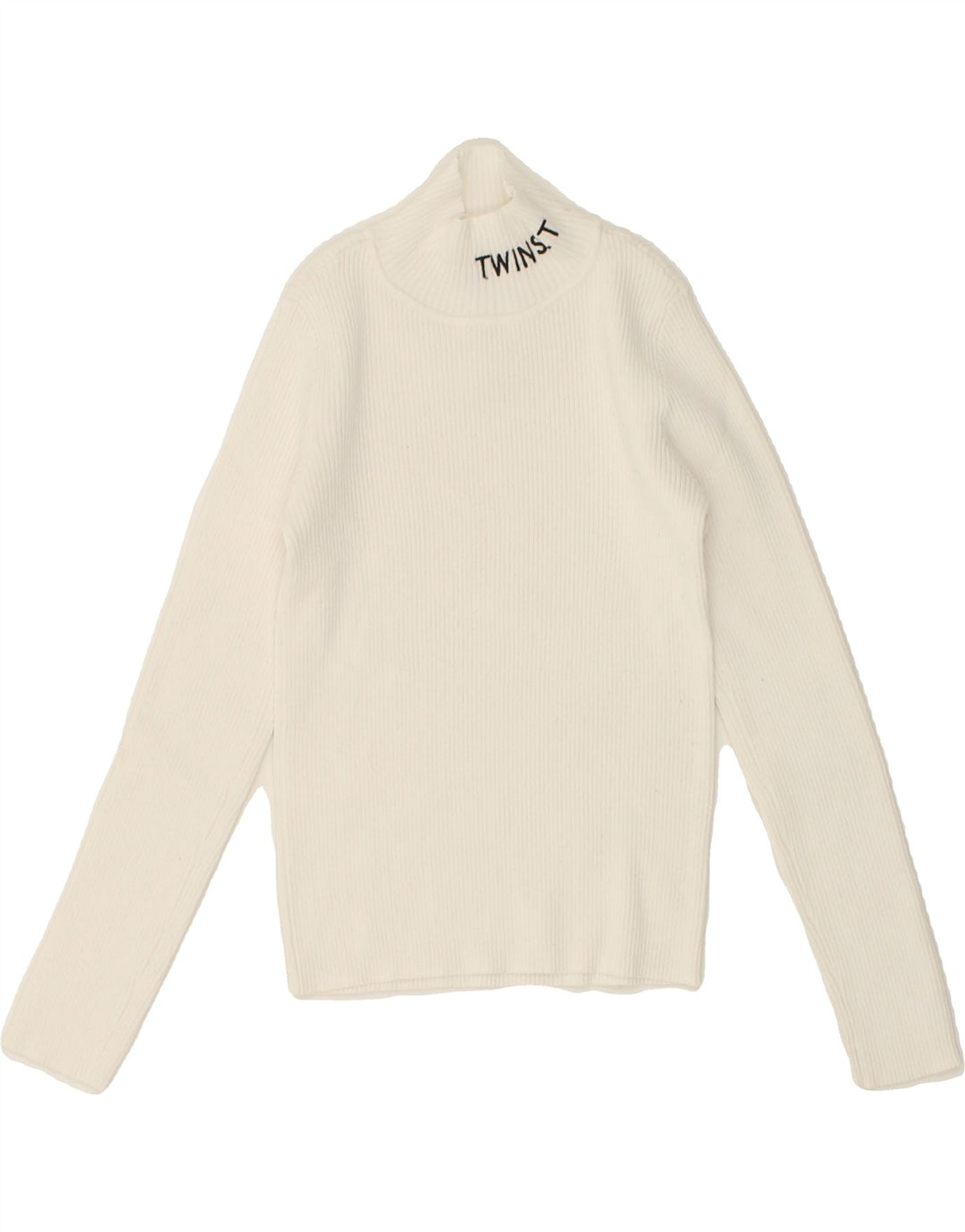 TWIN-SET Girls Turtle Neck Jumper Sweater 11-12 Years White Vintage Twin-Set and Second-Hand Twin-Set from Messina Hembry 