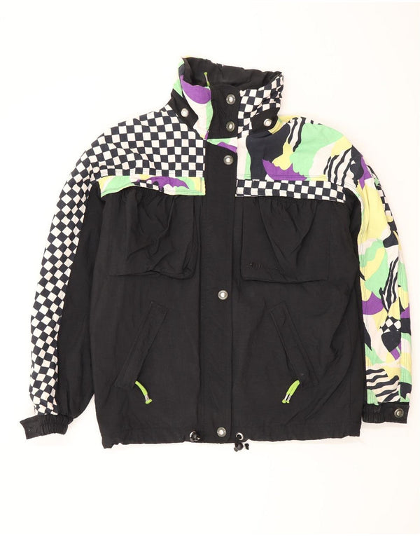 Sergio Tacchini Dame Windbreaker Jacket IT 44 Medium Sort Geometrisk