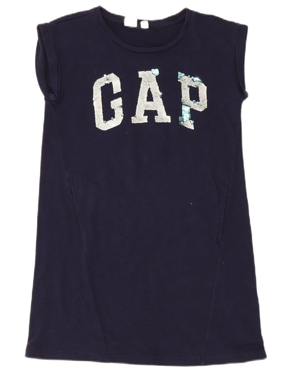Gap piger grafisk t-shirt kjole 7-8 år medium marineblå bomuld