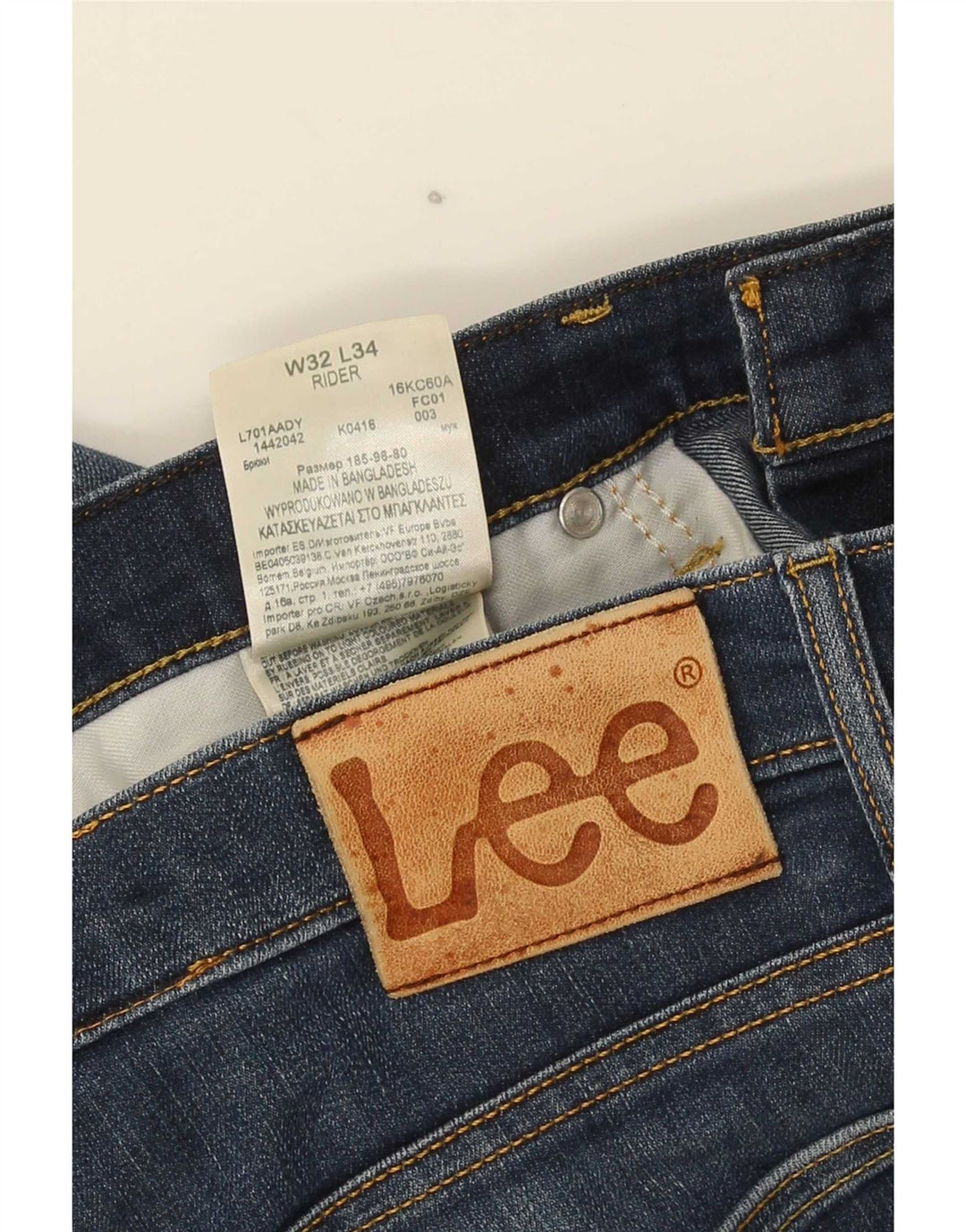 Lee Herre Rider Slim Jeans W32 L34 Marineblå Bomuld