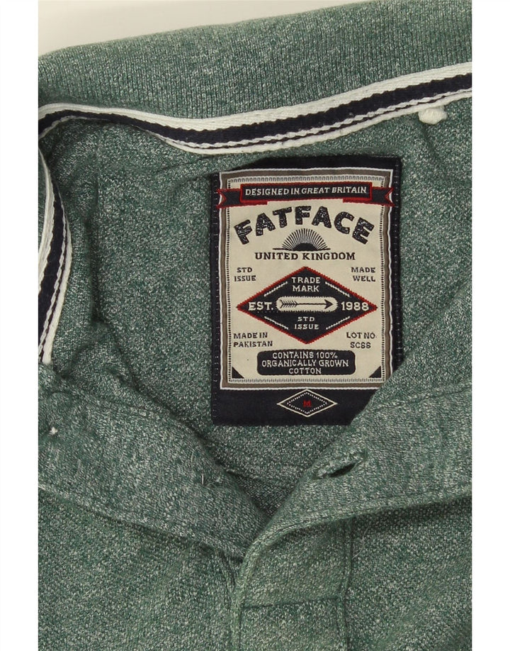 FAT FACE Poloshirt til mænd mellemgrøn stribet bomuld