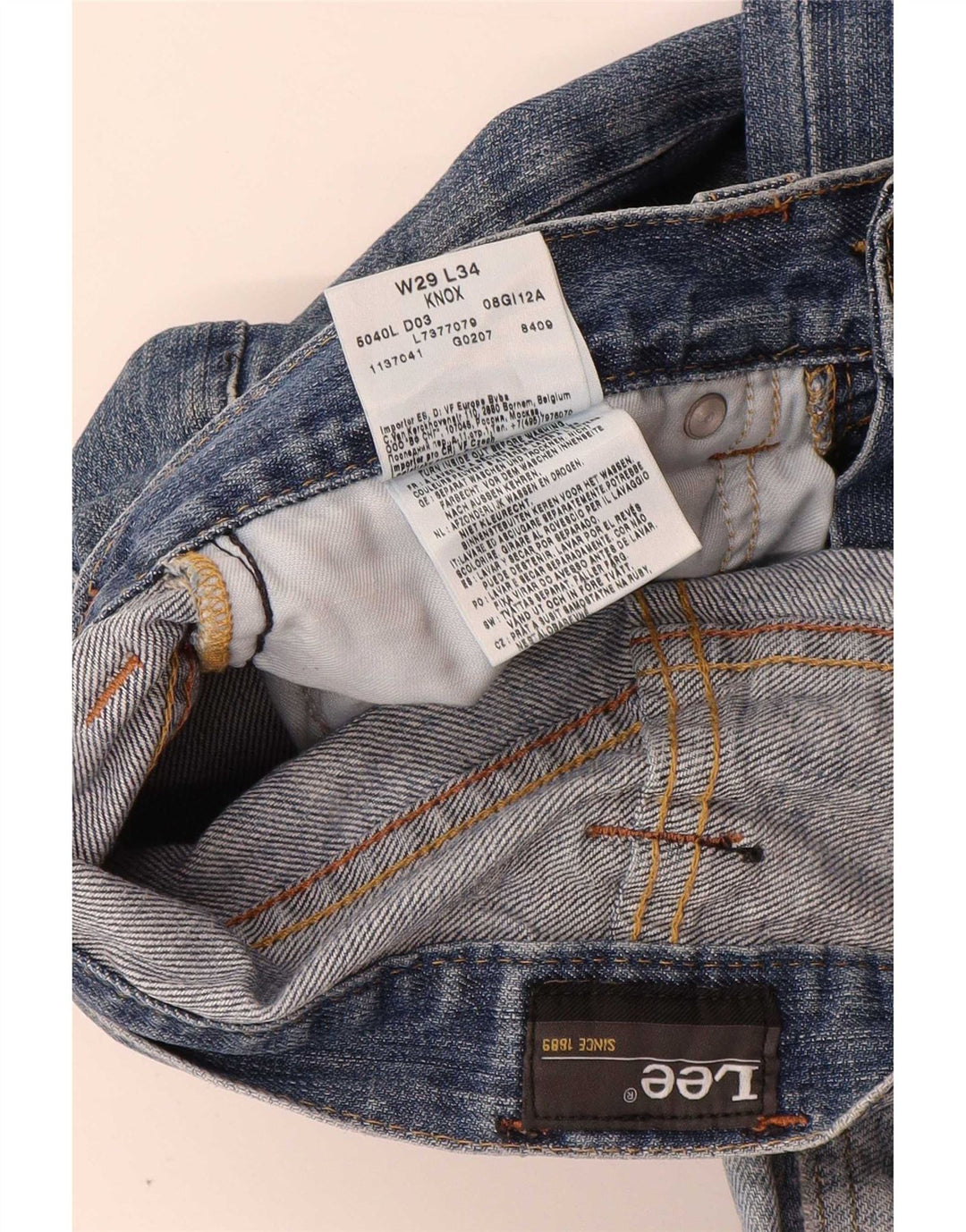 Lee Herre Knox Straight Jeans W29 L34 Blå Bomuld