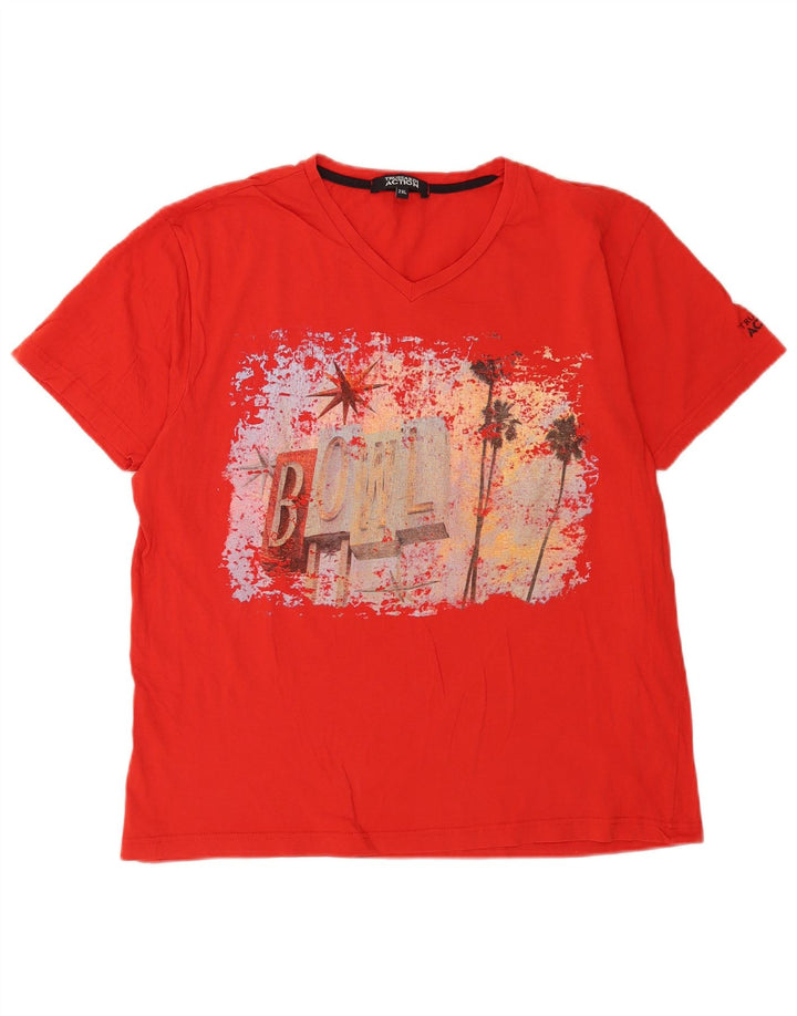 Trussardi Herre Grafisk T-Shirt Top 2XL Rød
