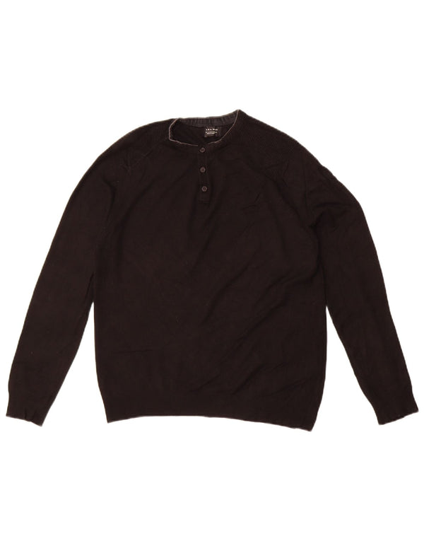 Zara Herre sweater med rund hals, lille sort