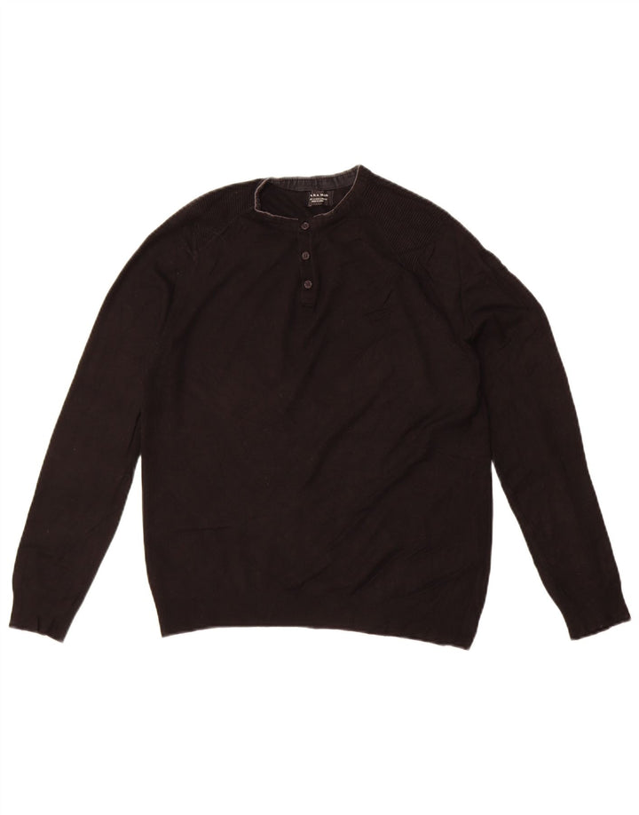 Zara Herre sweater med rund hals, lille sort