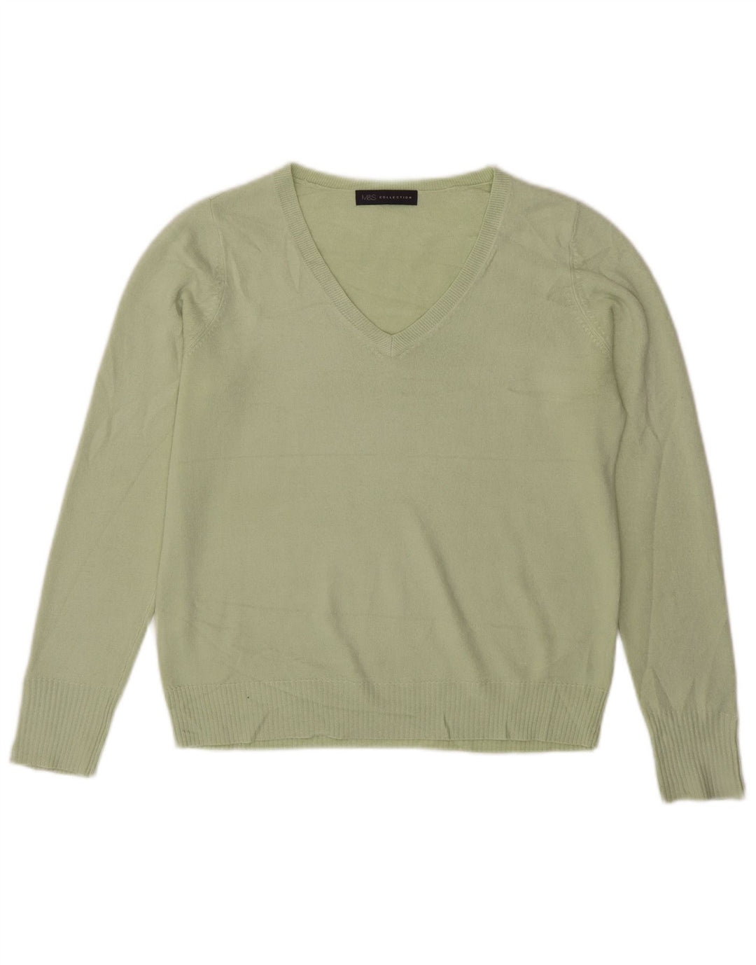 Marks & Spencer Dame V-hals sweater UK 16 Large Green