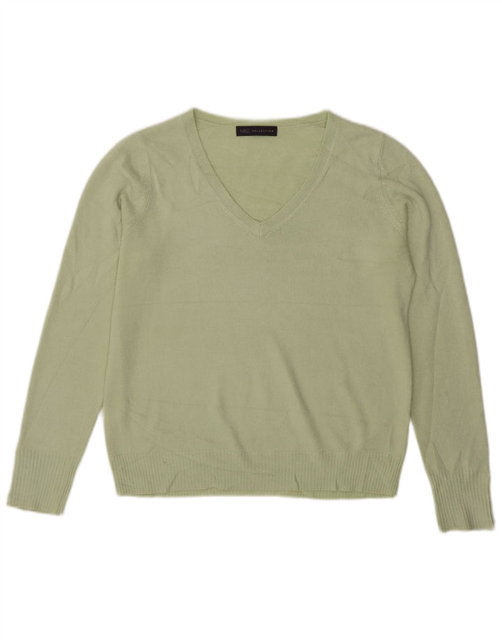 Marks & Spencer Dame V-hals sweater UK 16 Large Green