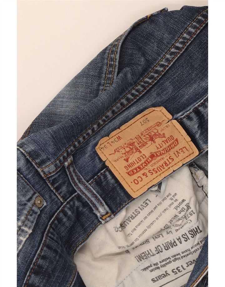 Levi's Herre 507 Distressed Bootcut Jeans W34 L30 Blue Cotton