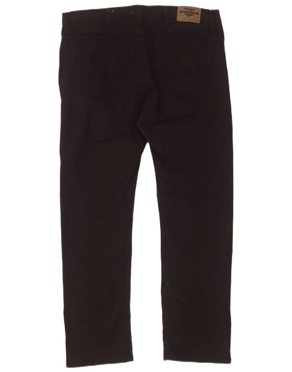 Wrangler Herre Slim Straight Casual Bukser W36 L30 Sort Bomuld