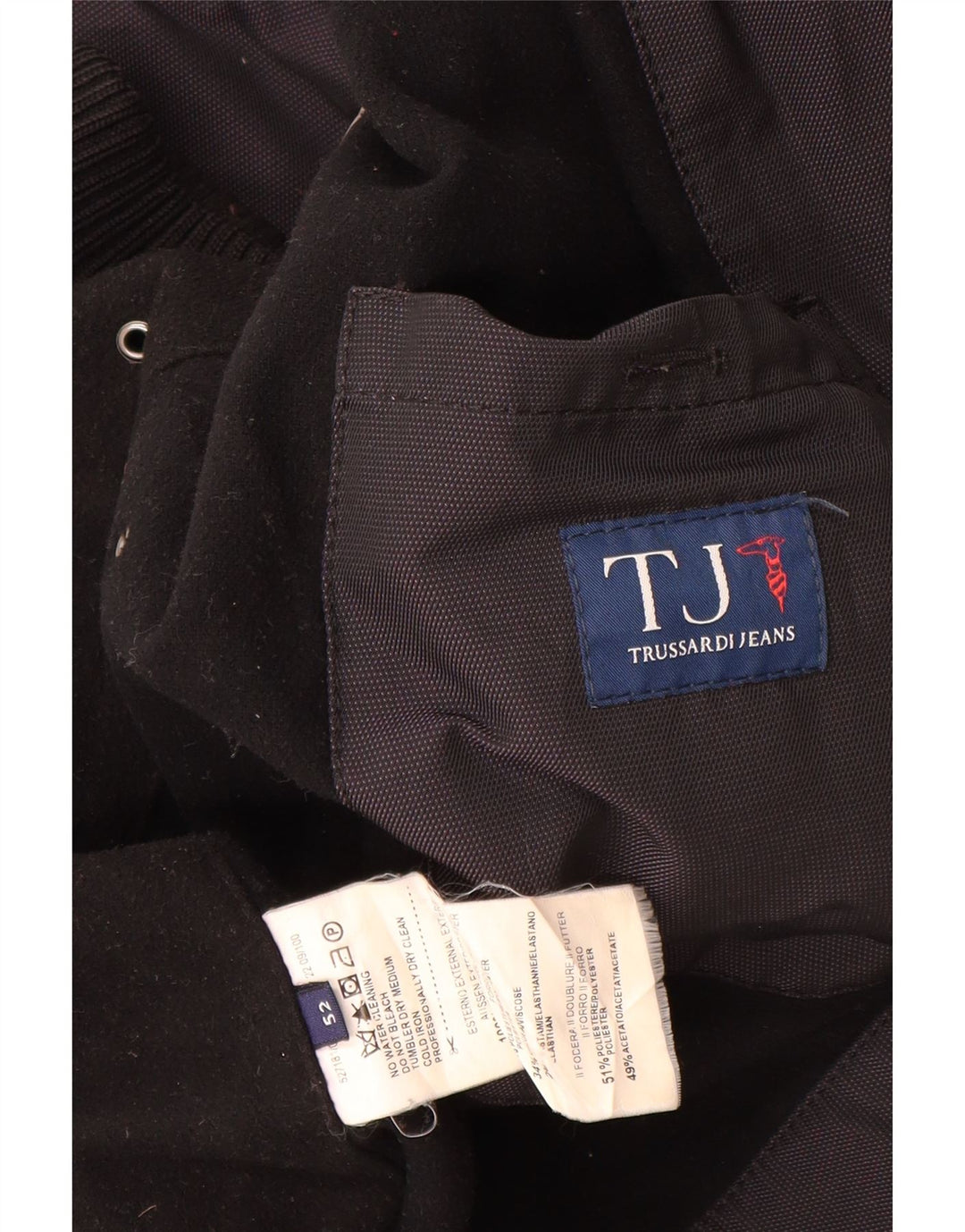 TRUSSARDI JEANS Bomberjakke til mænd IT 52 XL Sort Polyester