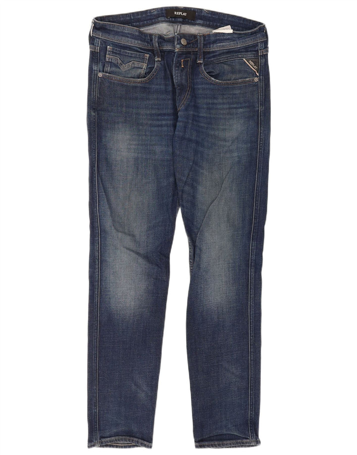 Replay Herre Slim Jeans W33 L32 Blå Bomuld