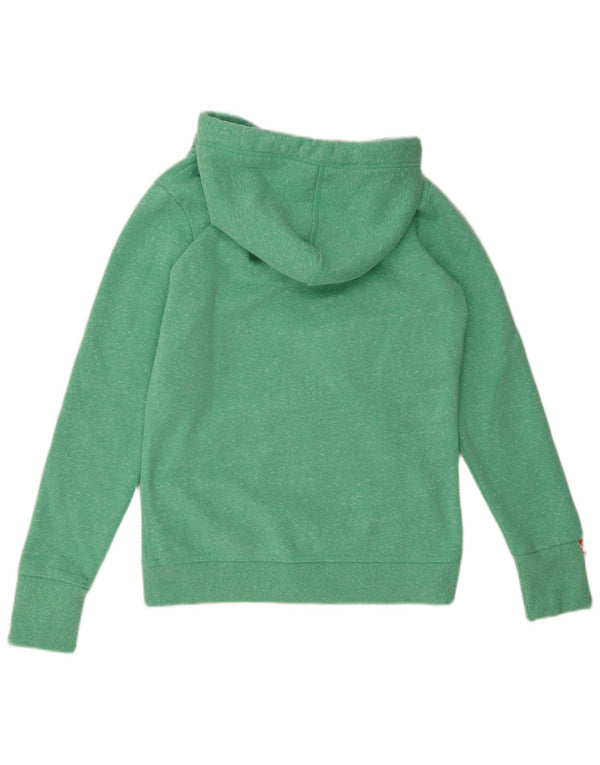 Superdry hættetrøje til kvinder med lynlås UK 12 Medium Green Flecked Bomuld