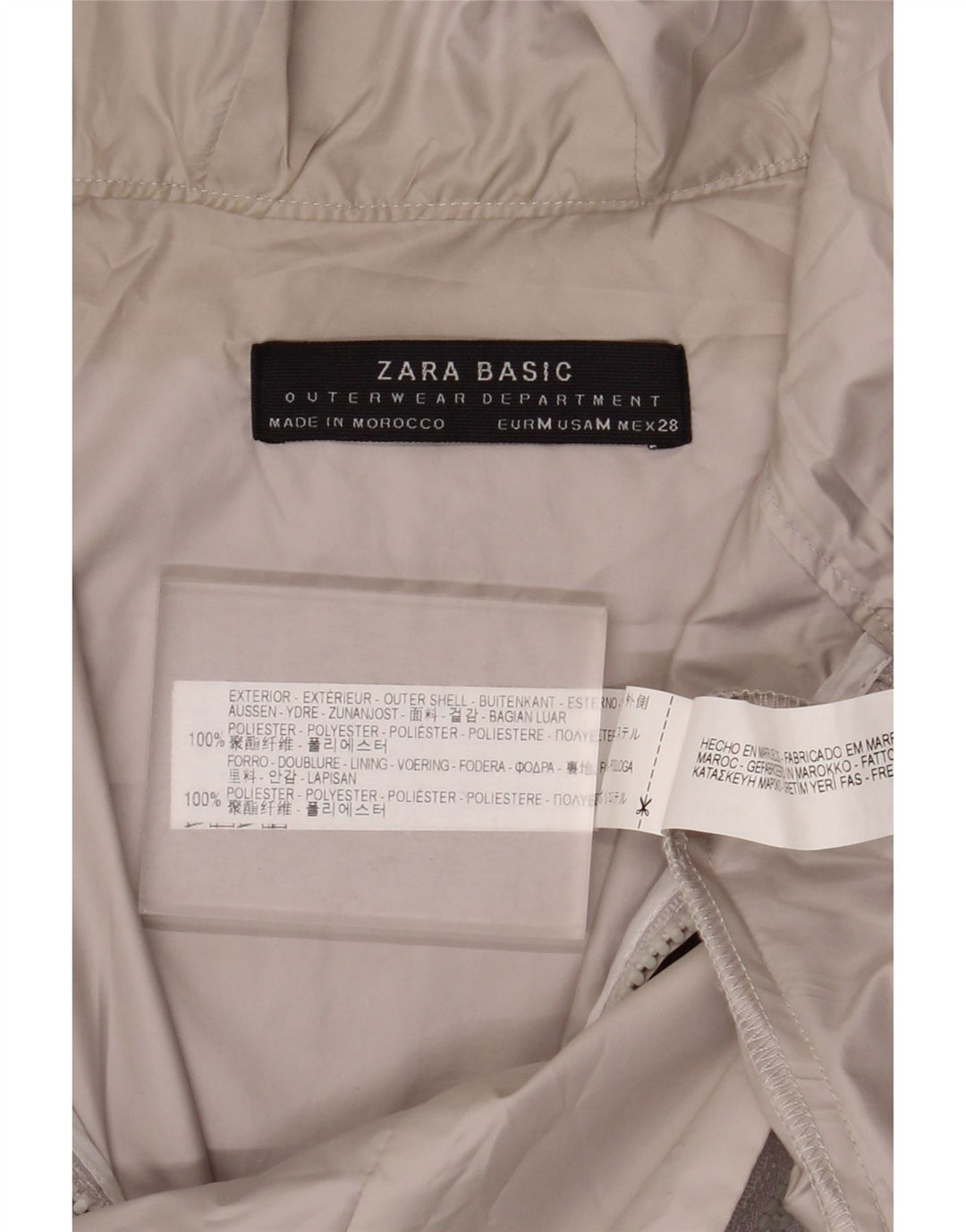 Zara oversized hættejakke til kvinder med 3/4 ærmer, UK 14 mellemgrå