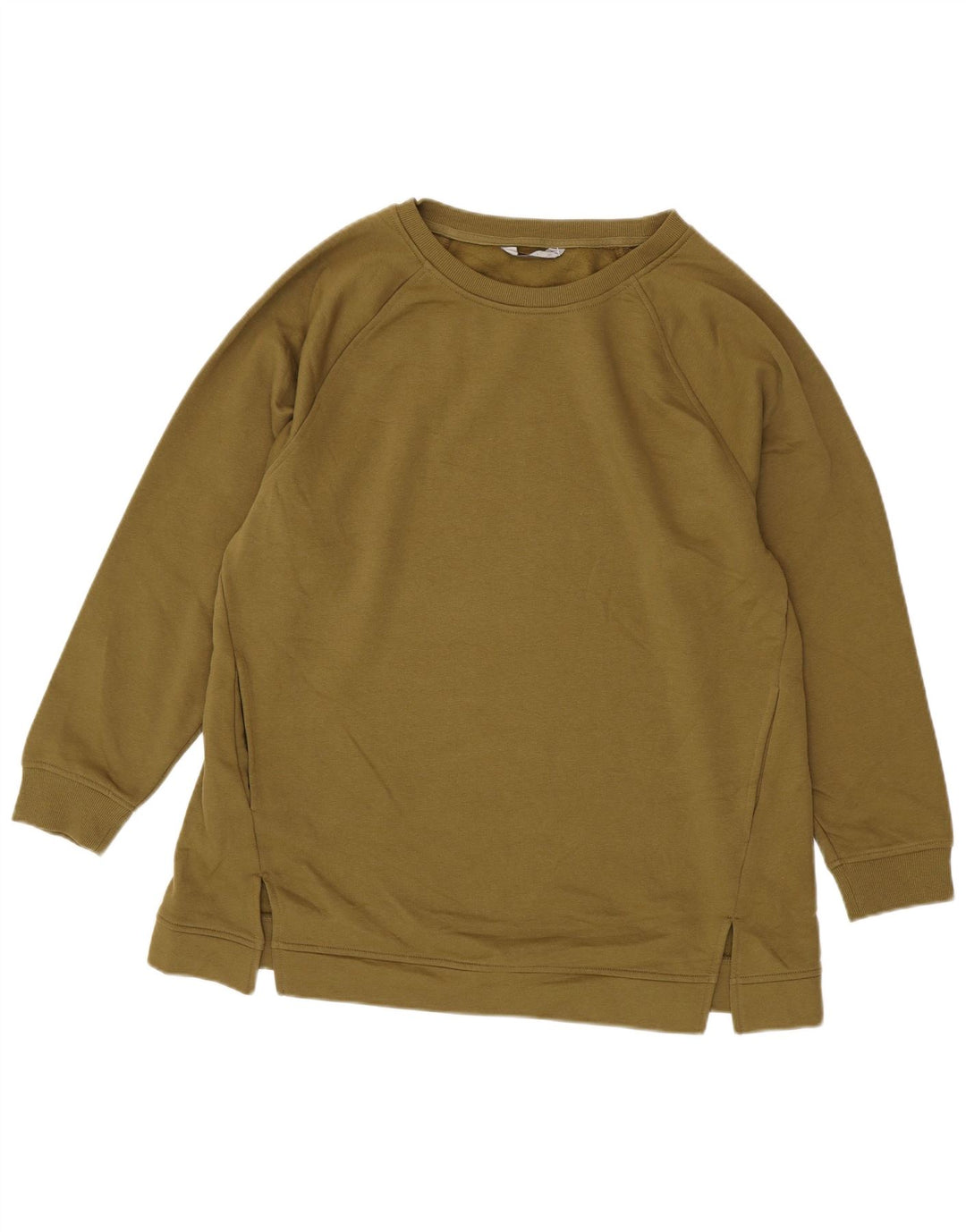 Marks & Spencer Dame Sweatshirt Jumper UK 16 Stor Khaki Bomuld