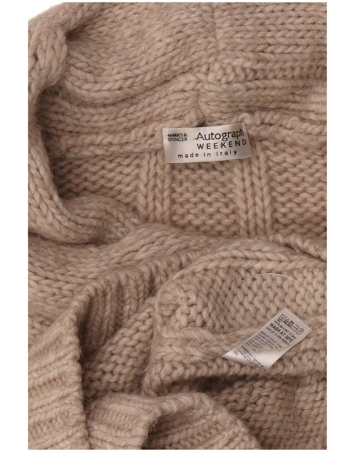 Marks & Spencer Dame Roll Neck Jumper Sweater UK 8 Small Beige Acryl