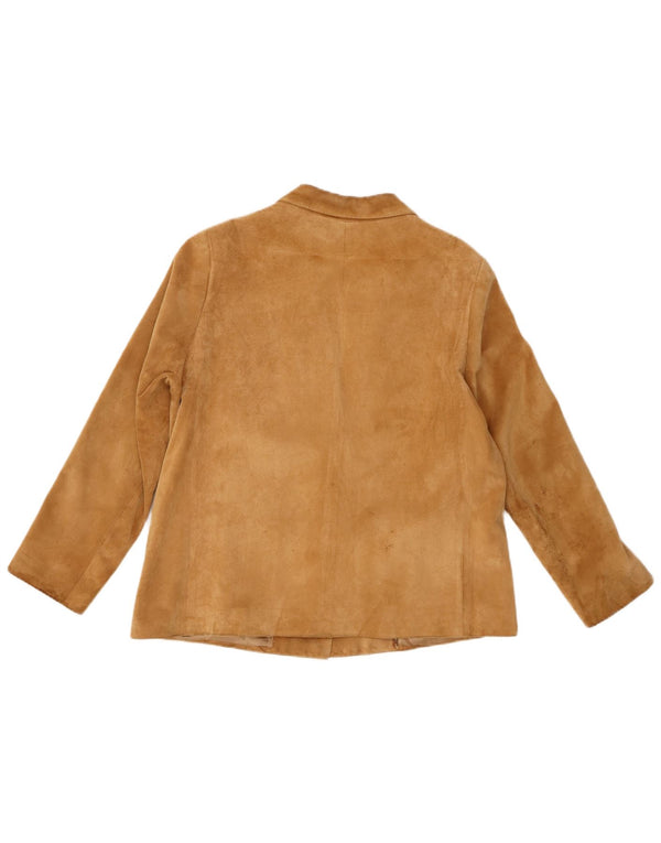 Vintage dame 2-knaps ruskindsblazerjakke UK 14 medium brun