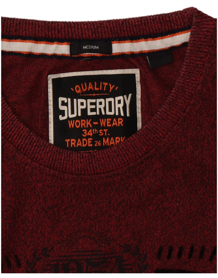 SUPERDRY Herre grafisk T-shirt Top Medium Maroon