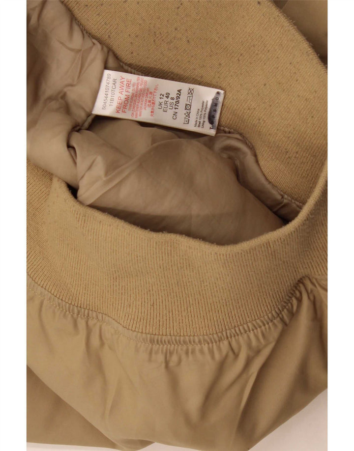 Topshop Dame Oversized Bomber Jacket UK 12 Medium Beige Polyester
