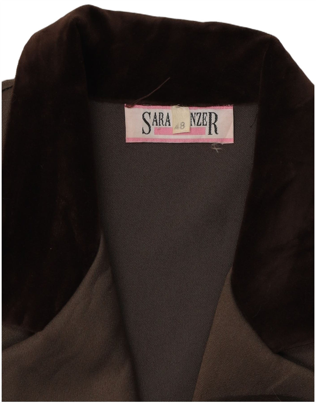 Sara Glenzer Dame Dobbeltradet Frakke IT 48 XL Brun Colourblock